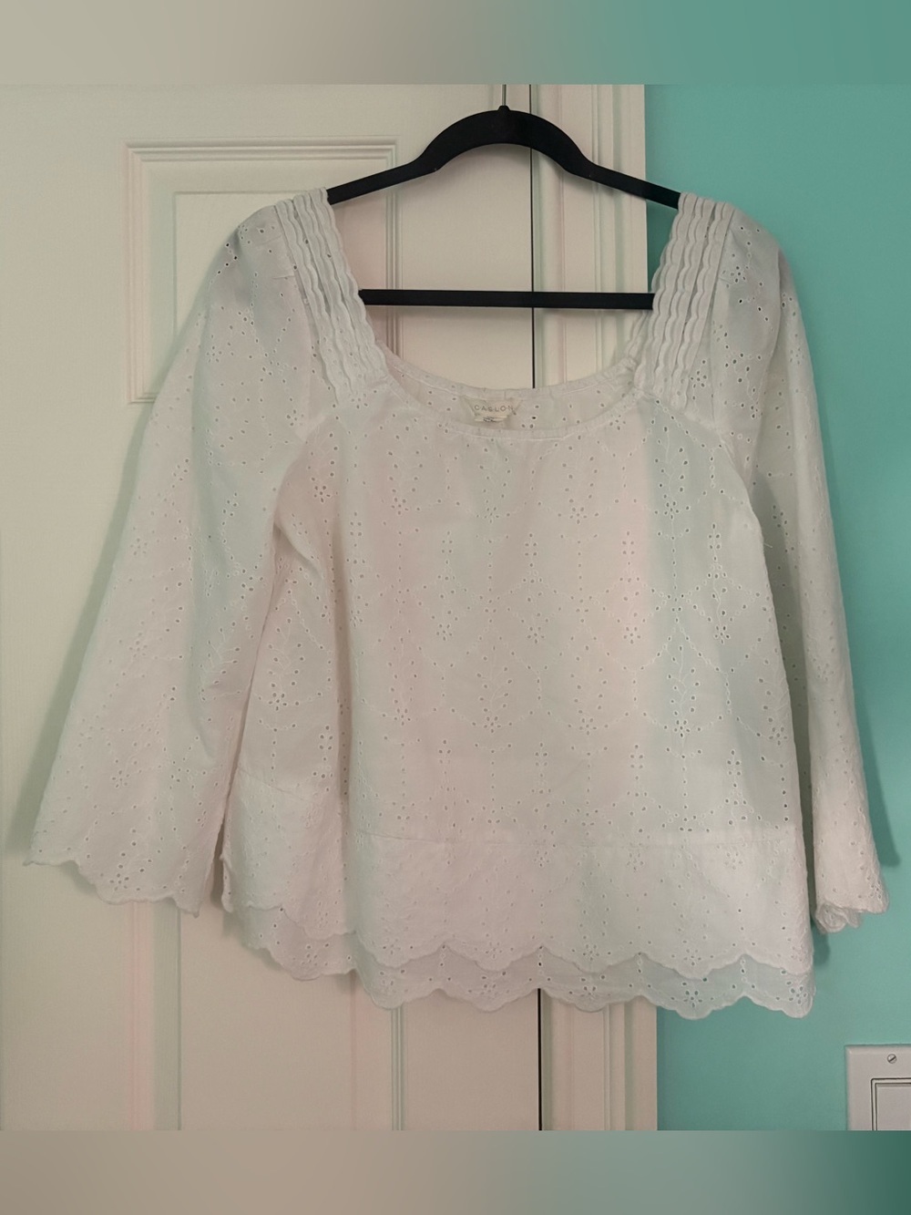 Caslon White Eyelet Peasant Blouse!